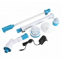 Electric Spin Scrubber Turbo Scrub Cleaning Brush Cordless Chargeable Bathroom Cleaner with Extension Handle Adaptive Brush Tub